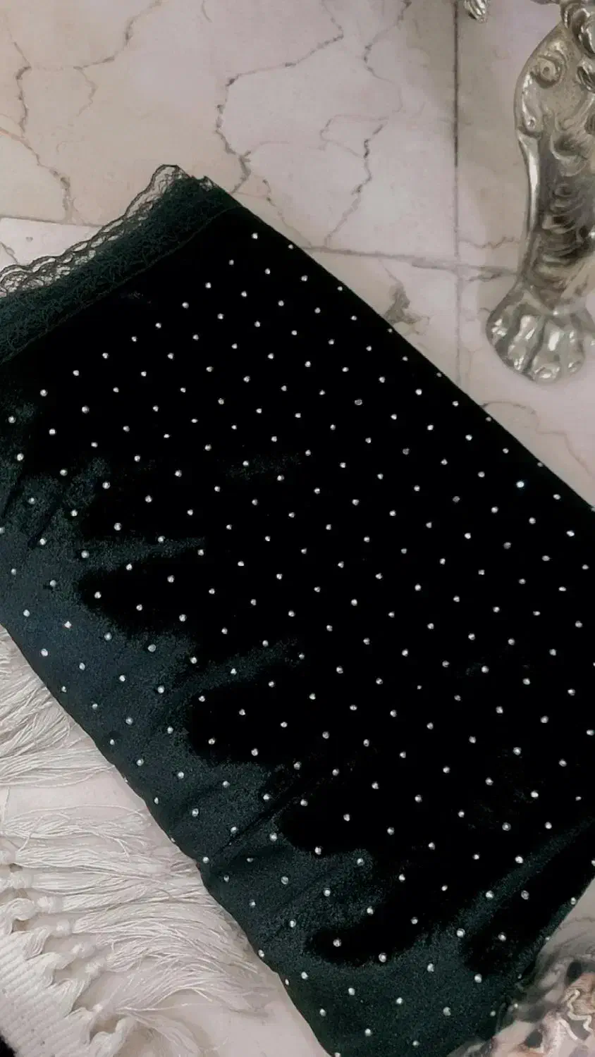 شال مخمل نگین دار|لباس|فارسان, |دیوار