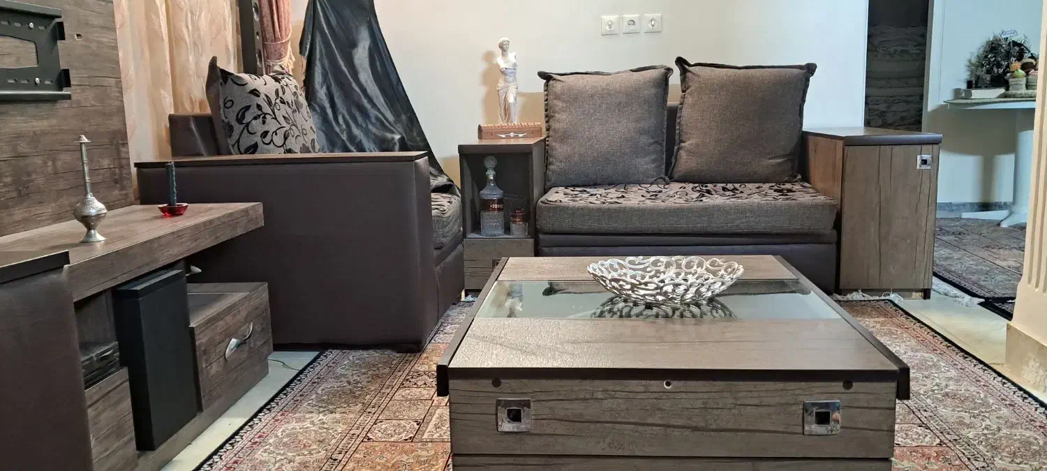 مبل ۷ نفره بدنه ام دی اف با روکش چرمی|مبلمان خانگی و میز عسلی|شاهینشهر, فیض|دیوار