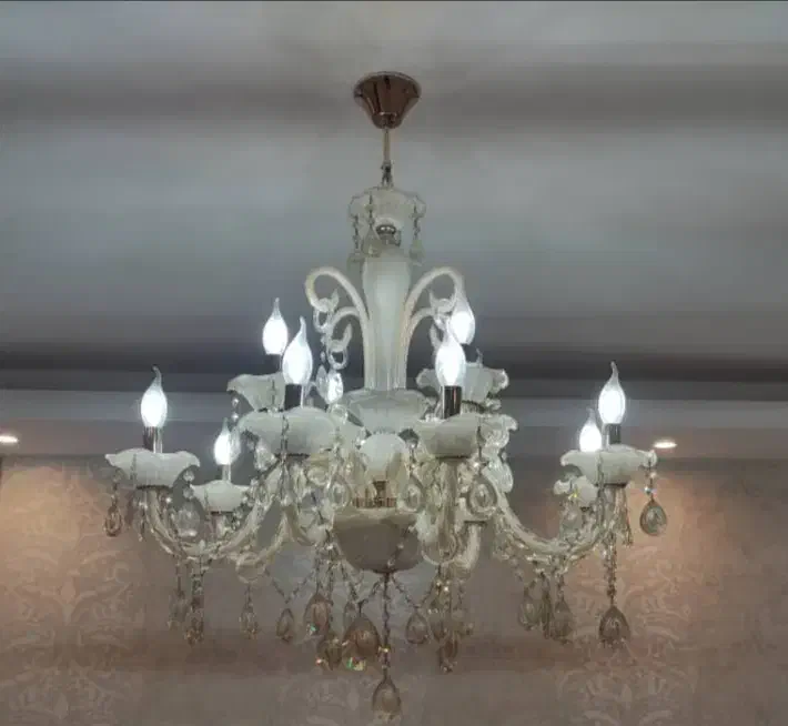 لوستر کریستالی 15 شعله|لوستر و چراغ آویز|اهواز, کیان اباد|دیوار
