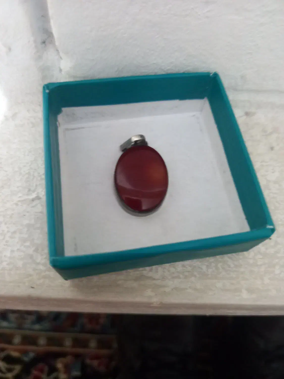 عقیق سرخ یمن با قاب نقره ب همراه حرز امام جواد|کلکسیون اشیاء عتیقه|ری, سیزده آبان|دیوار