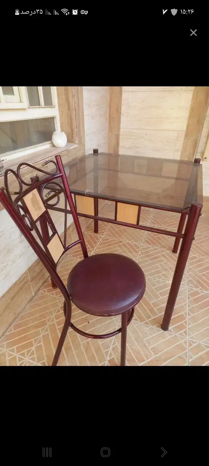 شیشه میز غذا خوری90×90|میز و صندلی غذاخوری|تاکستان, |دیوار