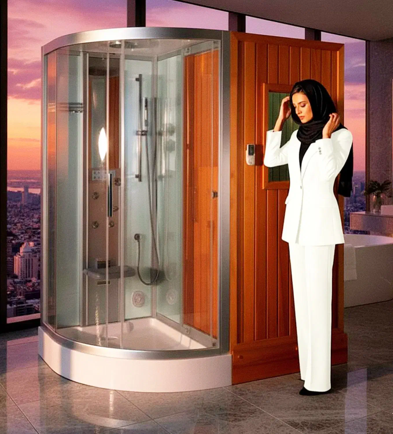 سونا بخار خشک برای آرامش 2نفره با کابین دوش جکوزی|لوازم حمام|تبریز, |دیوار