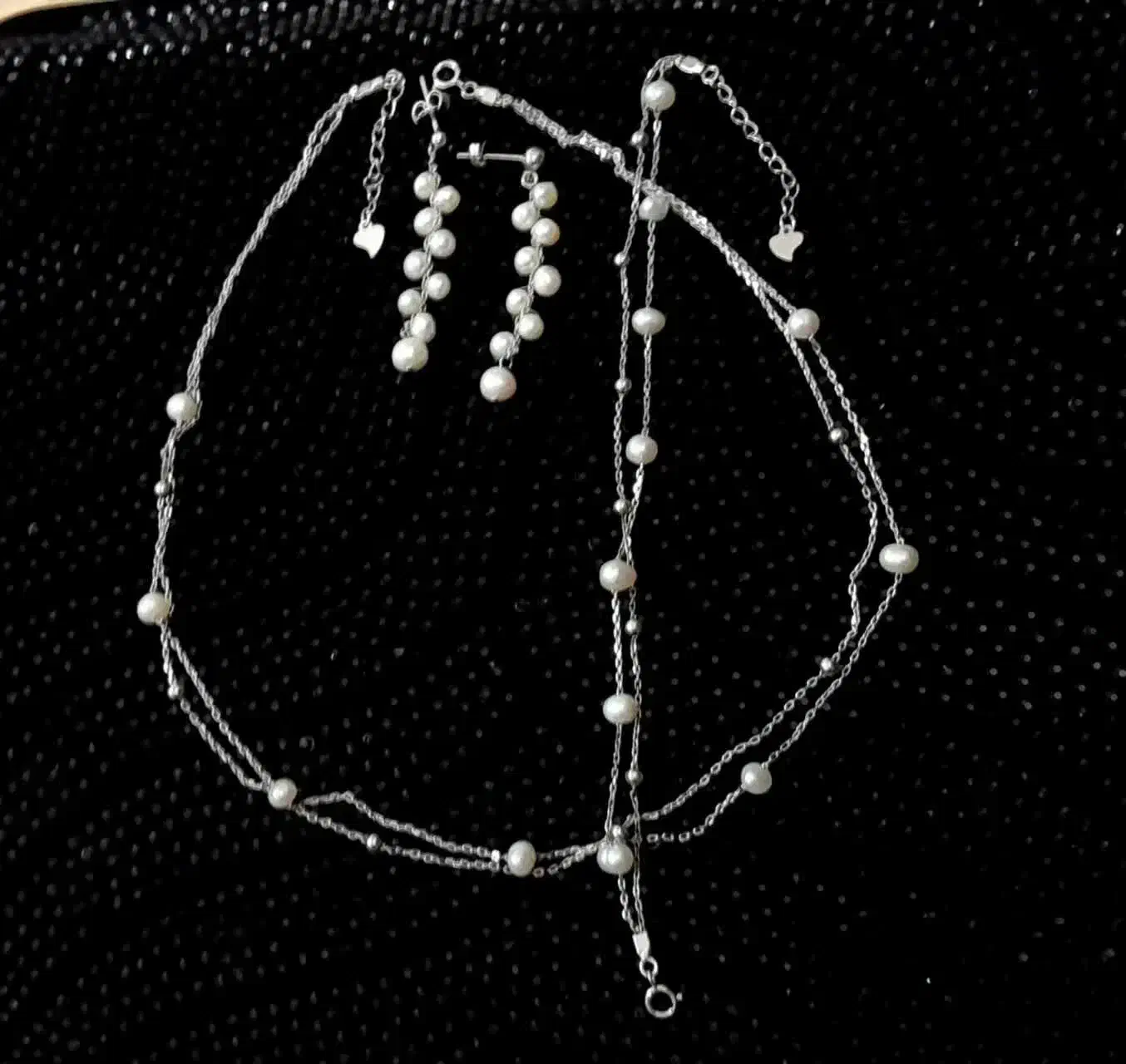 گردنبند نقره و مروارید پرورشی|جواهرات|میبد, |دیوار