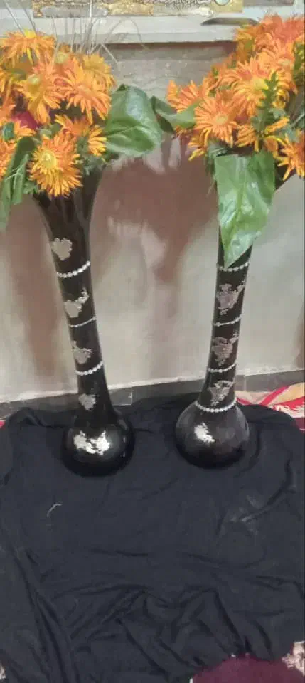 دو عدد گلدان همراه گل|گل مصنوعی|شادگان, |دیوار