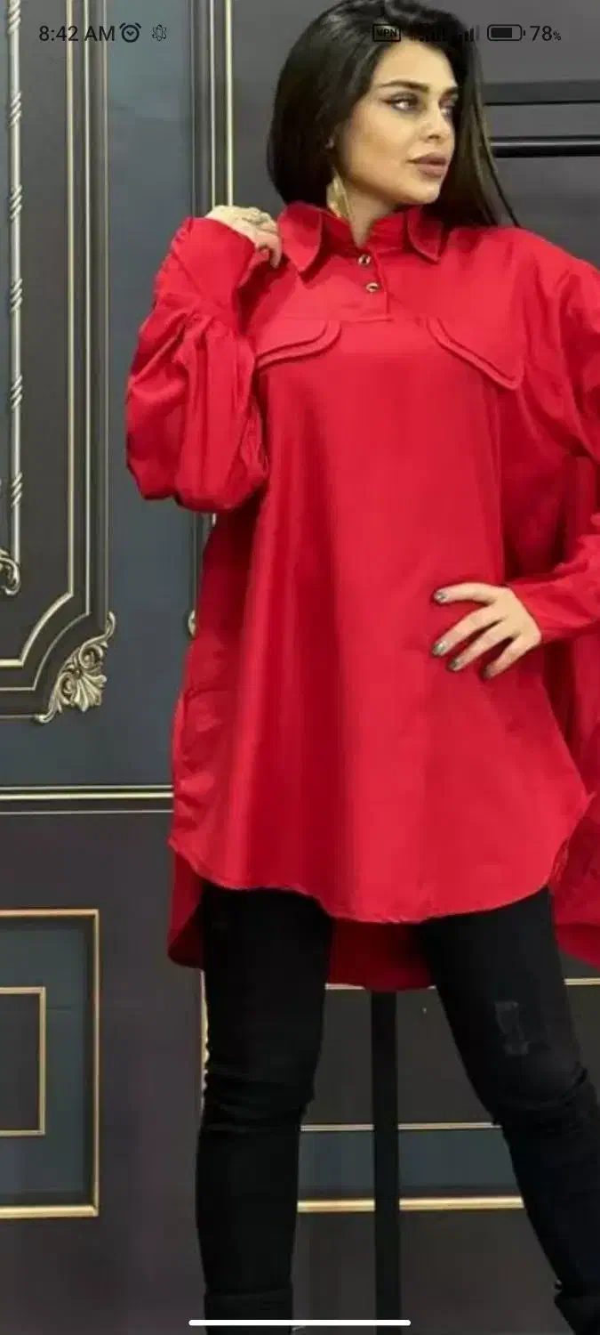 شومیز قرمز یلدایی|لباس|کلاچای, |دیوار