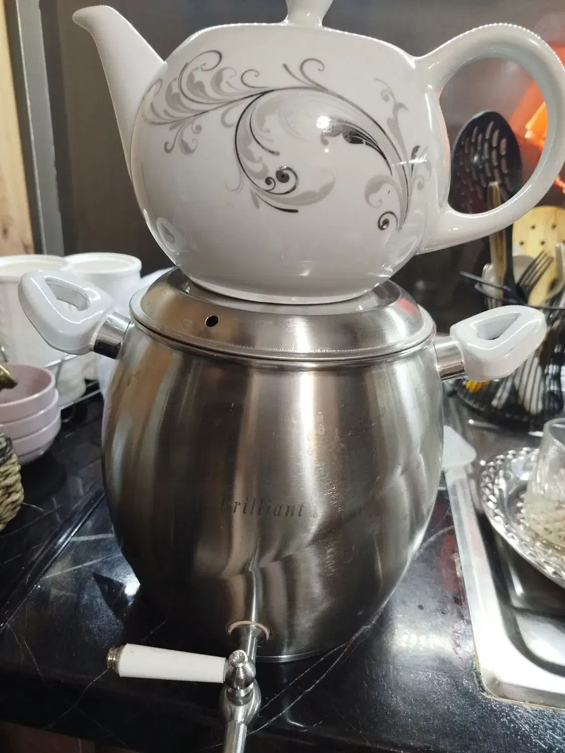 کتری قوری استیل|قوری، کتری، قهوه‌ساز دستی|گلبهار, شهر جدید گلبهار|دیوار