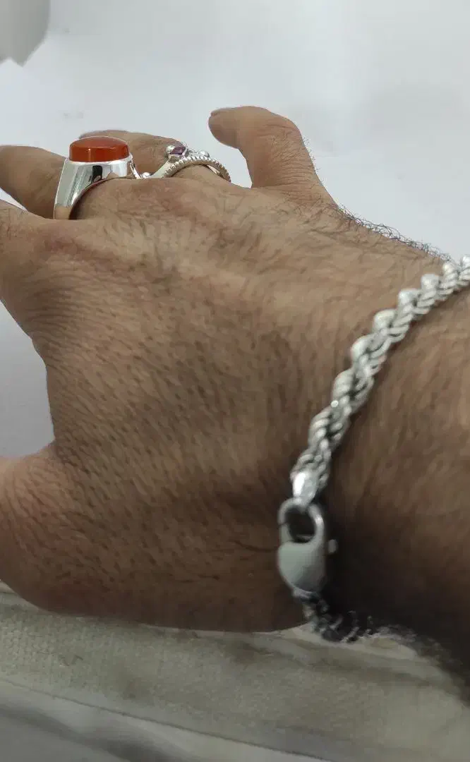 حلقه فوق کلکسیونی تک دستساز طرح تاج و دستبند نقره|جواهرات|ایلام, |دیوار