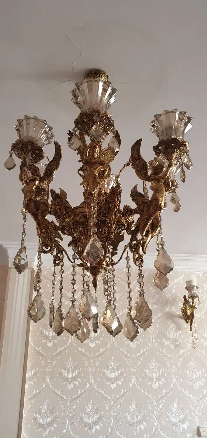 لوستر طرح فرشته برنج اصل|لوستر و چراغ آویز|تهران, تهرانپارس غربی|دیوار