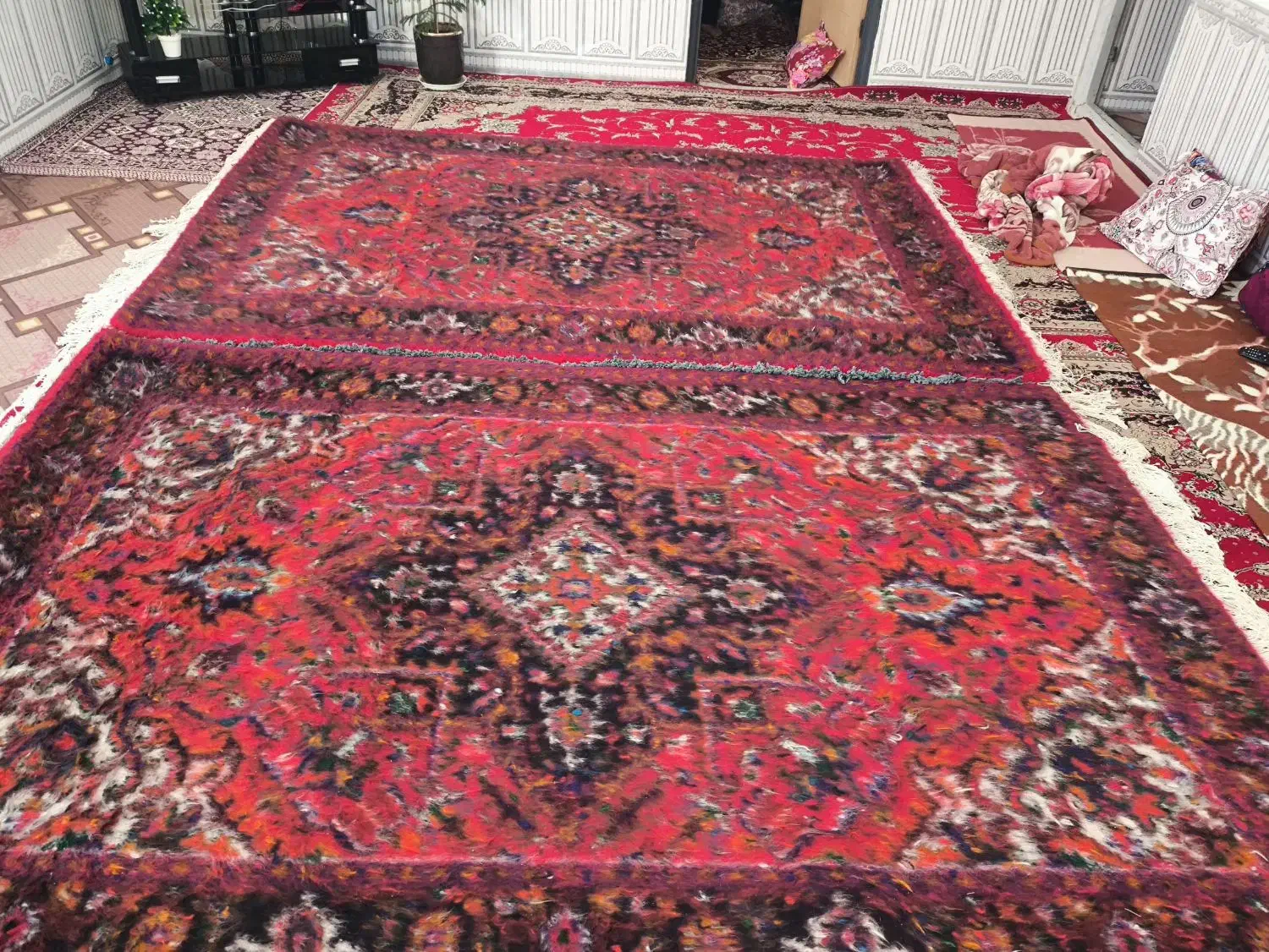 یک جفت فرش دستباف هریس الوار نقشه|فرش|بناب, |دیوار