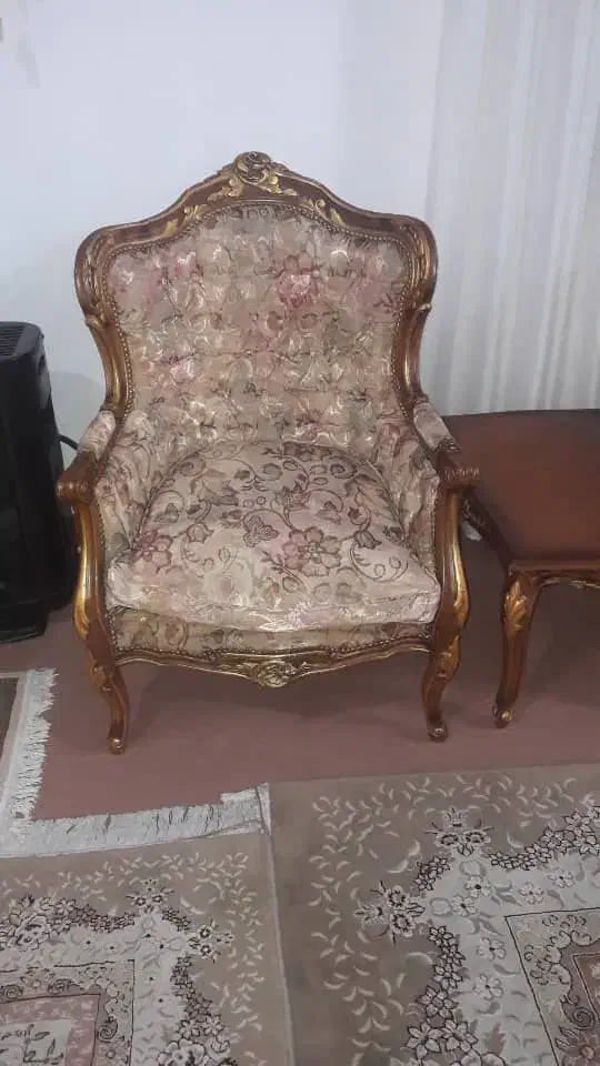 مبل سلطنتی 7 نفره چوب گردو|مبلمان خانگی و میز عسلی|رشت, حافظ آباد|دیوار