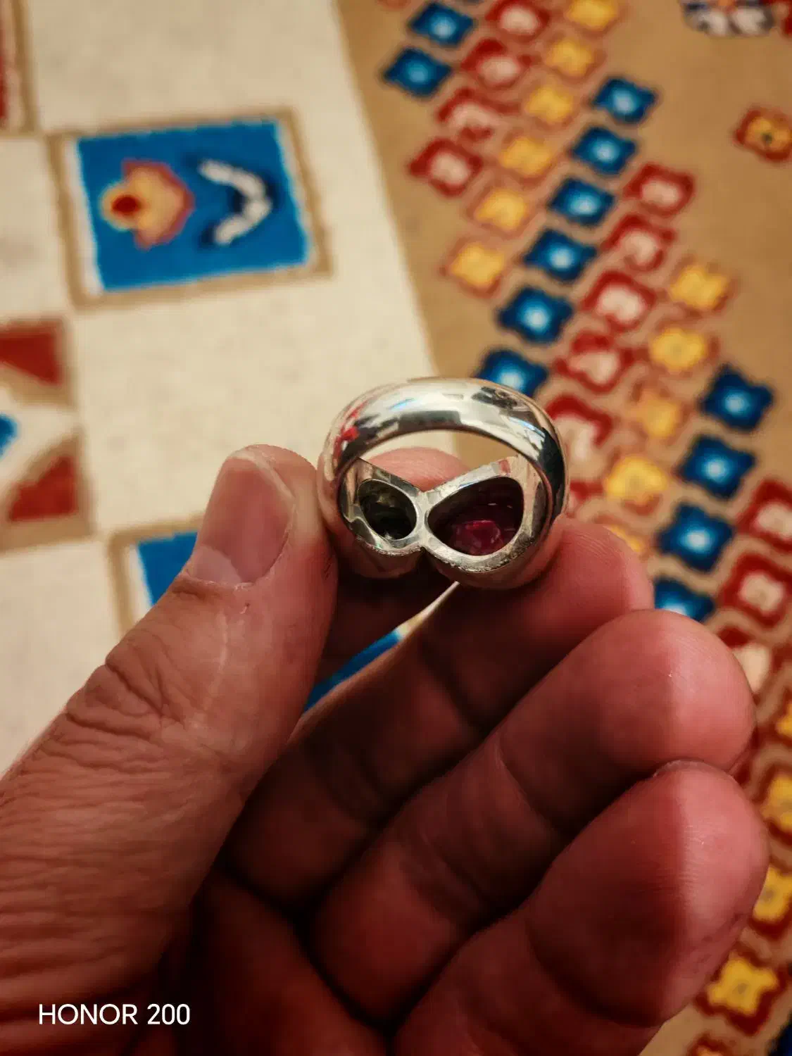 انگشتر الماس سیاه یاقوت دانه اناری|جواهرات|بجنورد, |دیوار