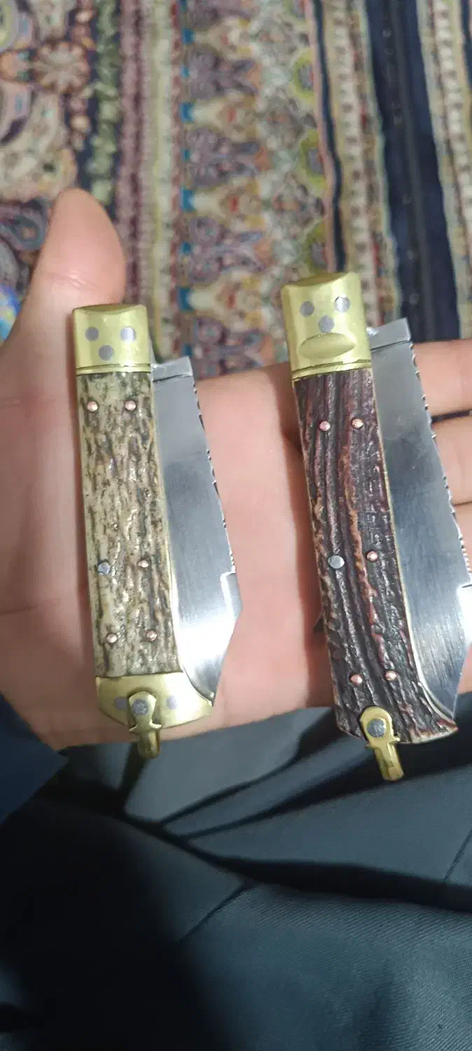 دوتا چاقوی استاد کریم کرند قیمت هردو هفت ونیم|کلکسیون اشیاء عتیقه|جوانرود, |دیوار