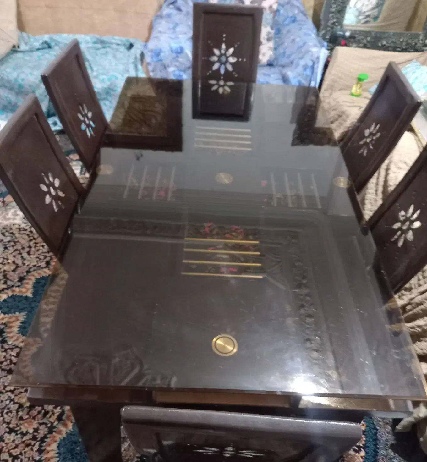 میز نهار خوری ۶نفره سالم شیشه نشکن انتیک|میز و صندلی غذاخوری|بندرعباس, |دیوار