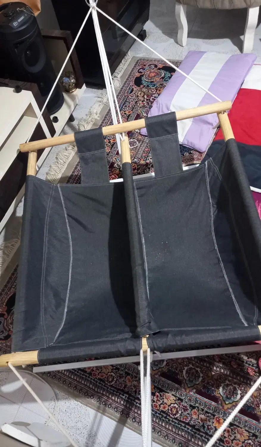 گهواره ی سنتی دوقلویی سالم وتمیز در حد نو|کالسکه و لوازم جانبی|رودبار, |دیوار