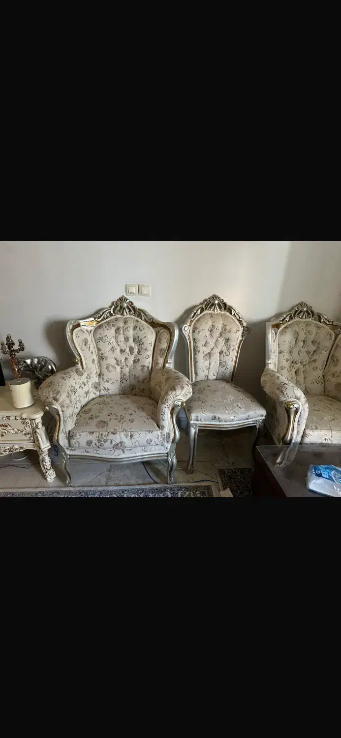 مبل سلطنتی ۹ نفر|مبلمان خانگی و میز عسلی|شیراز, صاحب الزمان|دیوار