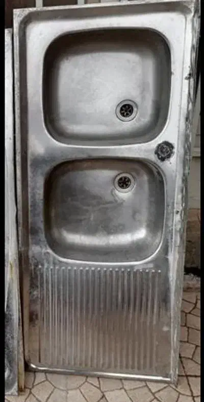 سینک دوقلو|آب‌چکان و نظم‌دهنده ظروف|قیدار, |دیوار