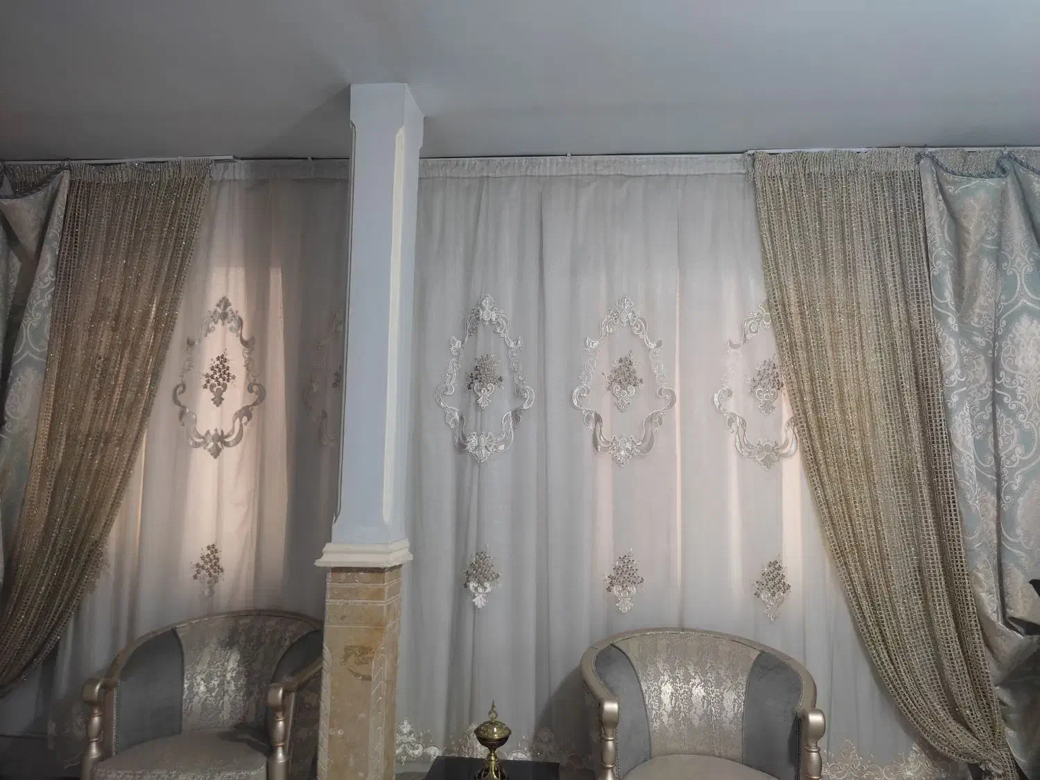 پرده پذیرایی اطلسی|پرده، رانر، رومیزی|نسیمشهر, |دیوار