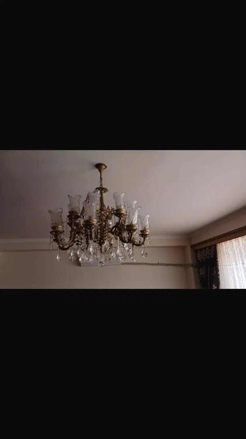 لوستر برنز 8 شاخه 16 شعله|لوستر و چراغ آویز|تبریز, |دیوار