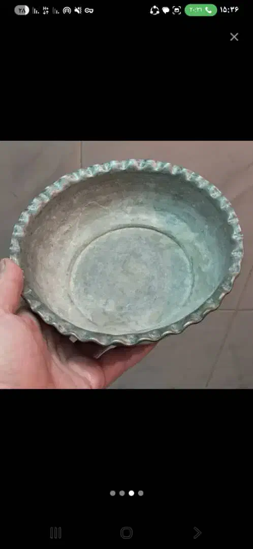 تاس حمام مسی قاجاری قدیمی در دو سایز|کلکسیون اشیاء عتیقه|ری, دیلمان|دیوار