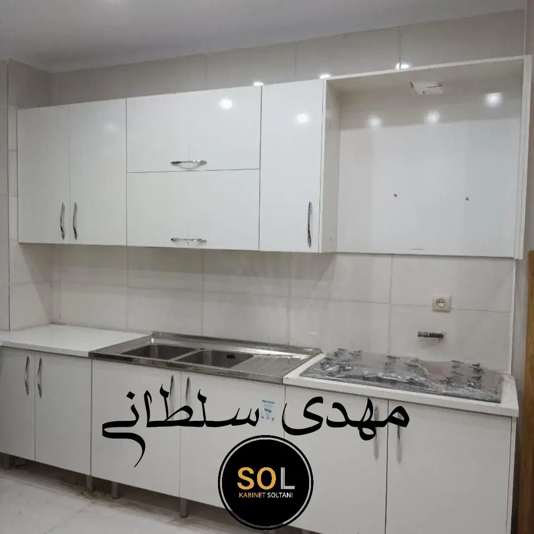 کابینت سفید دستگیره طلایی کد 11001|مصالح و تجهیزات ساختمان|شیراز, محراب|دیوار