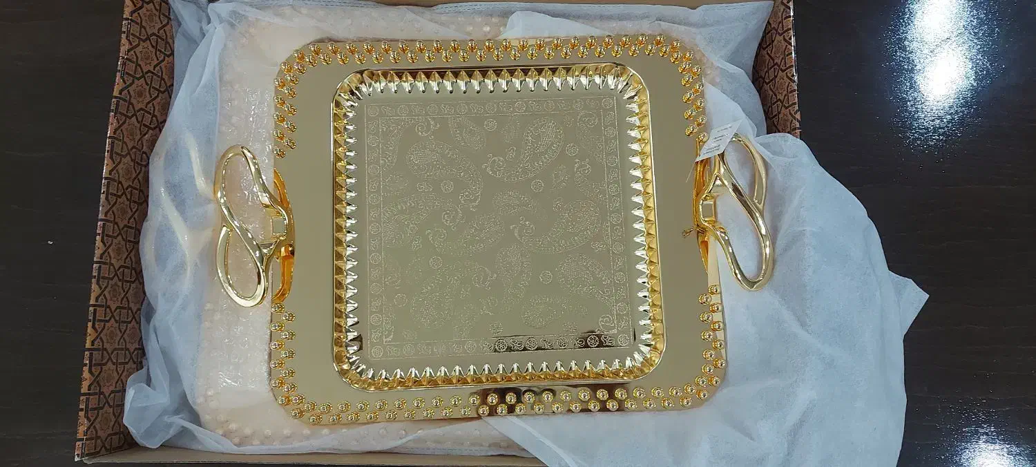 سینی استیل زیبا و ترند مجلسی|ظروف سرو و پذیرایی|اهواز, نادری|دیوار