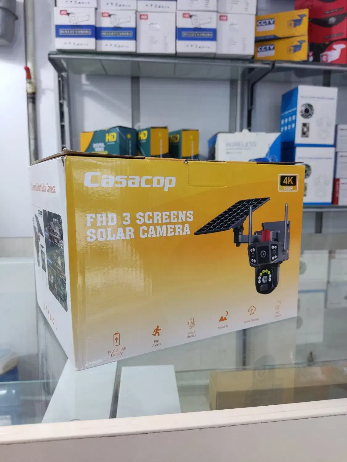 دوربین آژیر دار پنل خورشید ی با نصب رایگان|دوربین مداربسته|باغستان, |دیوار