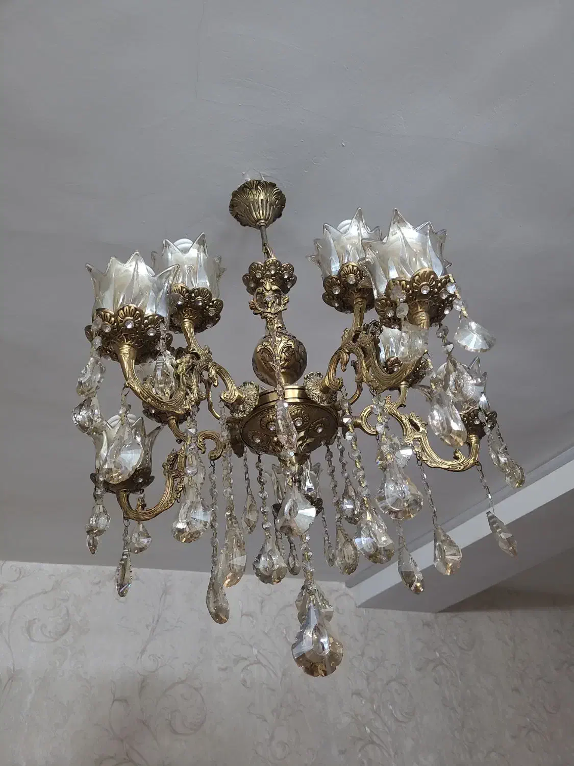 لوستر برنز ۱۰ شاخه|لوستر و چراغ آویز|ری, سیزده آبان|دیوار