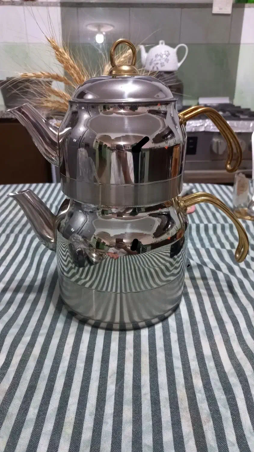 کتری و قوری استیل|قوری، کتری، قهوه‌ساز دستی|قروه, |دیوار