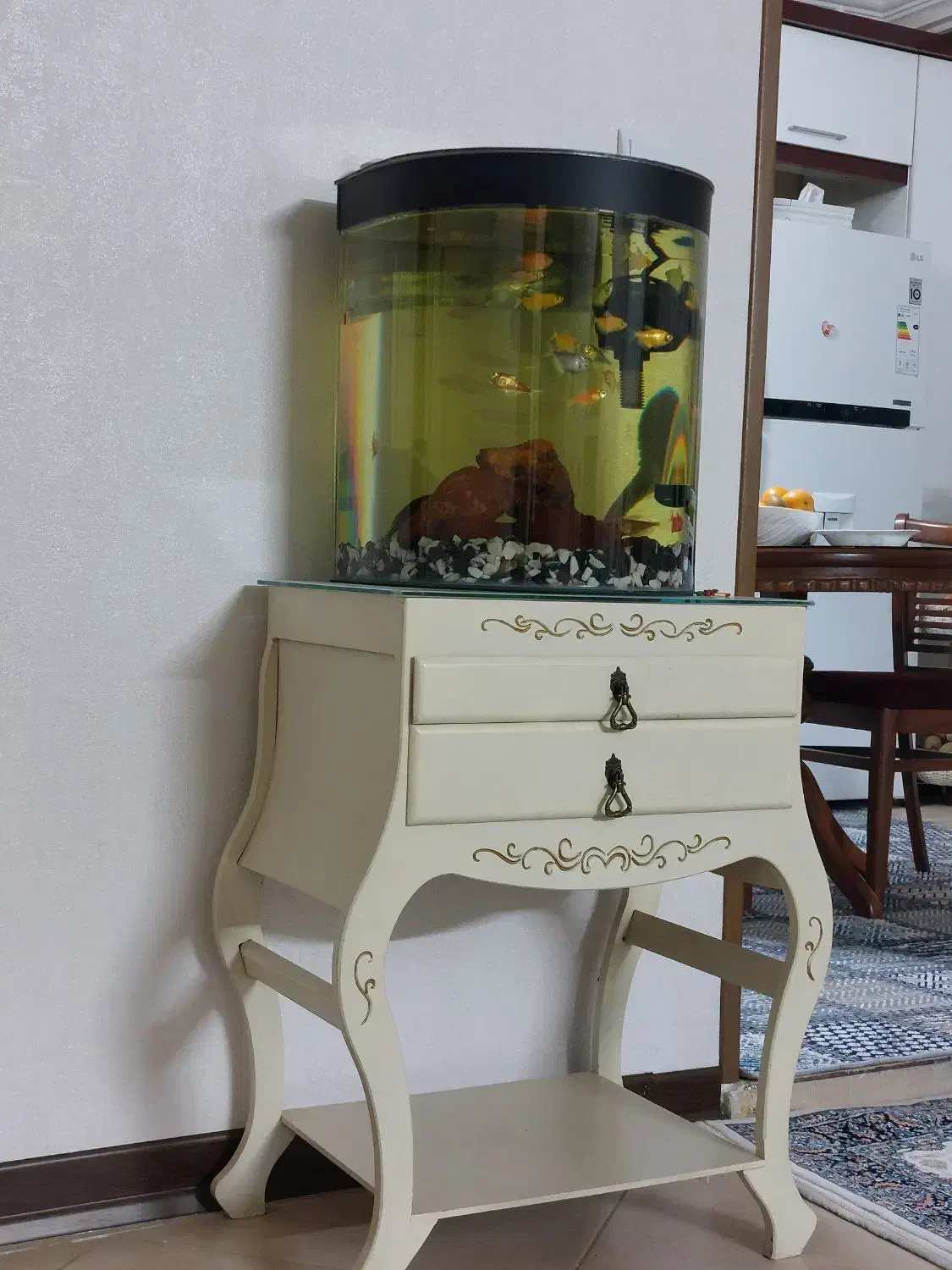 اکواریوم همراه با میز .بخاری پمپ و...|ماهی|شاندیز, |دیوار