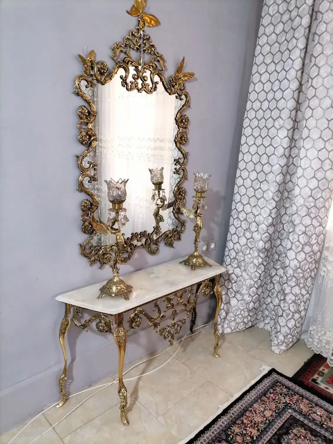 آینه شمعدان|بوفه، ویترین، کنسول|نقده, |دیوار