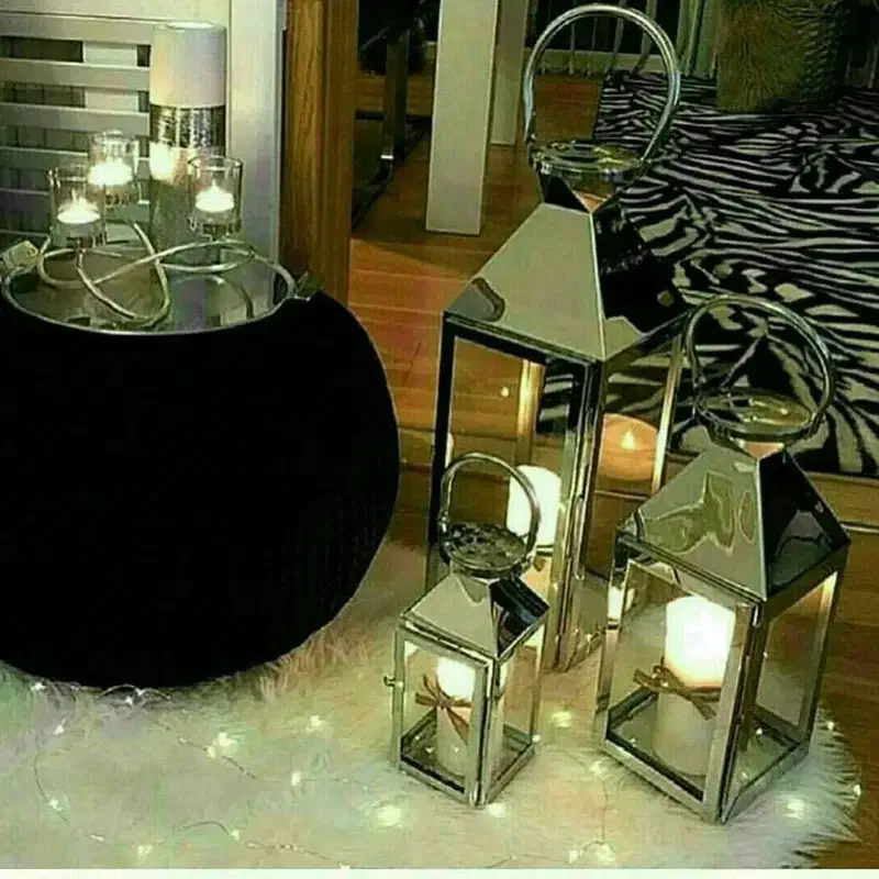 فانوس کنار سالنی سه تیکه رنگ سیلور|لوستر و چراغ آویز|بوشهر, |دیوار