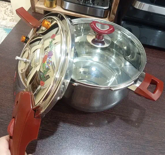 زودپز ۷ لیتری دسینی دارای درب شیشه و توری بخارپز|ظروف پختوپز|کنارک, |دیوار