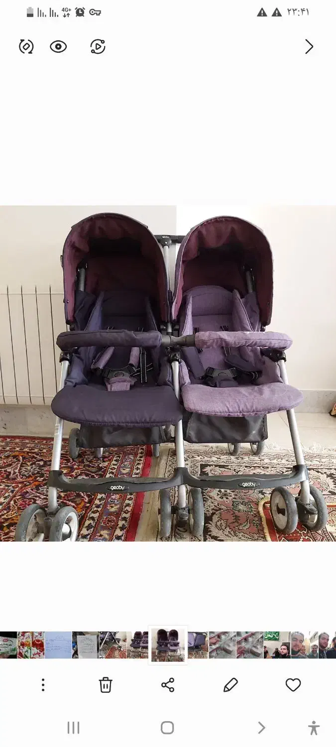 کالسکه دوقلو جنس خارجی در حد نو تخفیف کمی داره|کالسکه و لوازم جانبی|اصفهان, عسگریه|دیوار