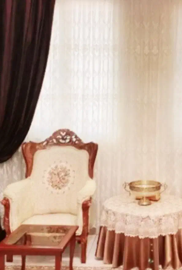 پرده پذیرایی با آستر و جفت والان مخمل نو|پرده، رانر، رومیزی|شیراز, نصر|دیوار