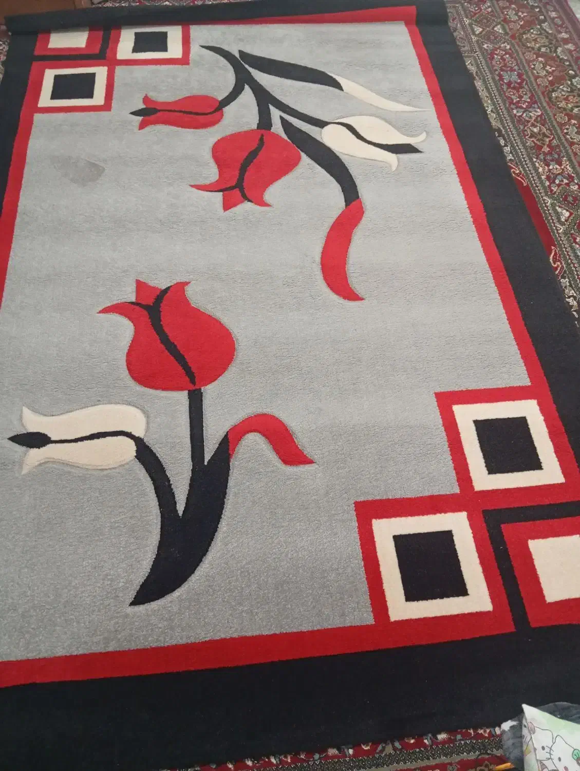 گلیم فرش شیش متری درحدنو|گلیم، جاجیم، گبه|قزوین, |دیوار