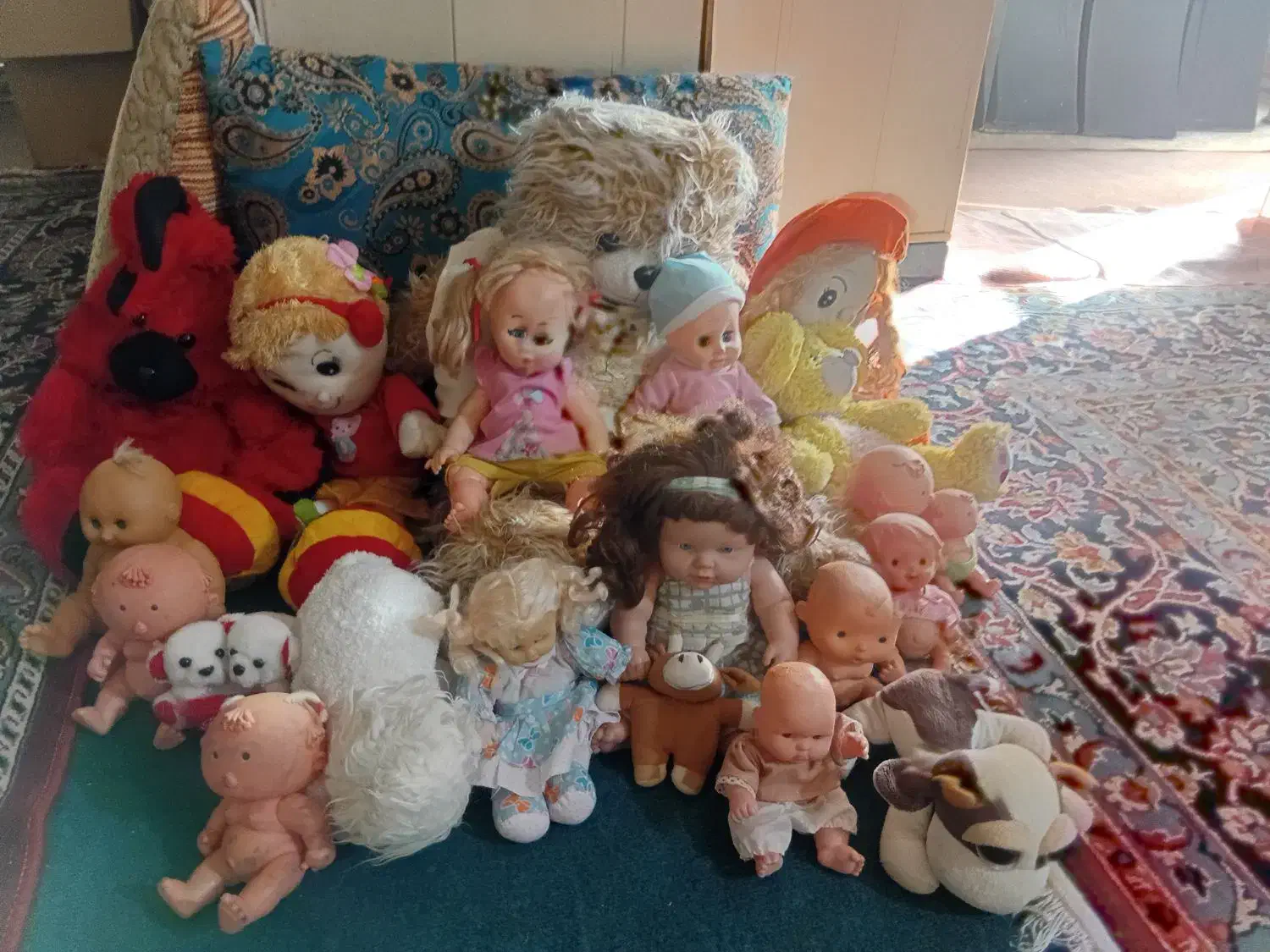 تعداد زیادی انواع عروسک|اسباب‌بازی بچه|ساری, |دیوار