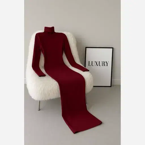 ماکسی یقه اسکی زرشکی یلدایی|لباس|شهریار, شهرک امیریه|دیوار