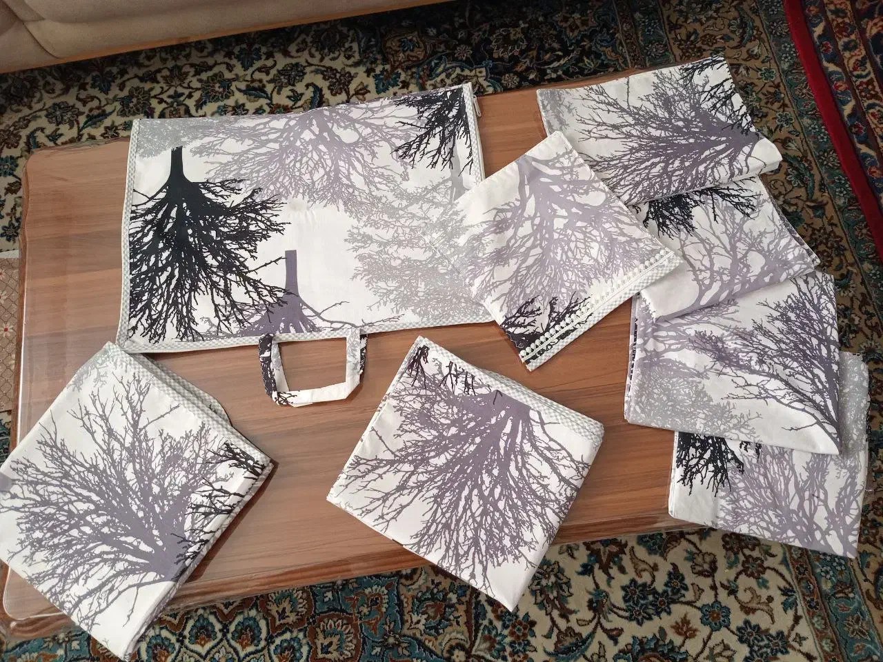 فروش منسوجات اشپزخانه و انواع سرویس اشپزخانه|سفره، حوله، دستمال آشپزخانه|ممقان, |دیوار