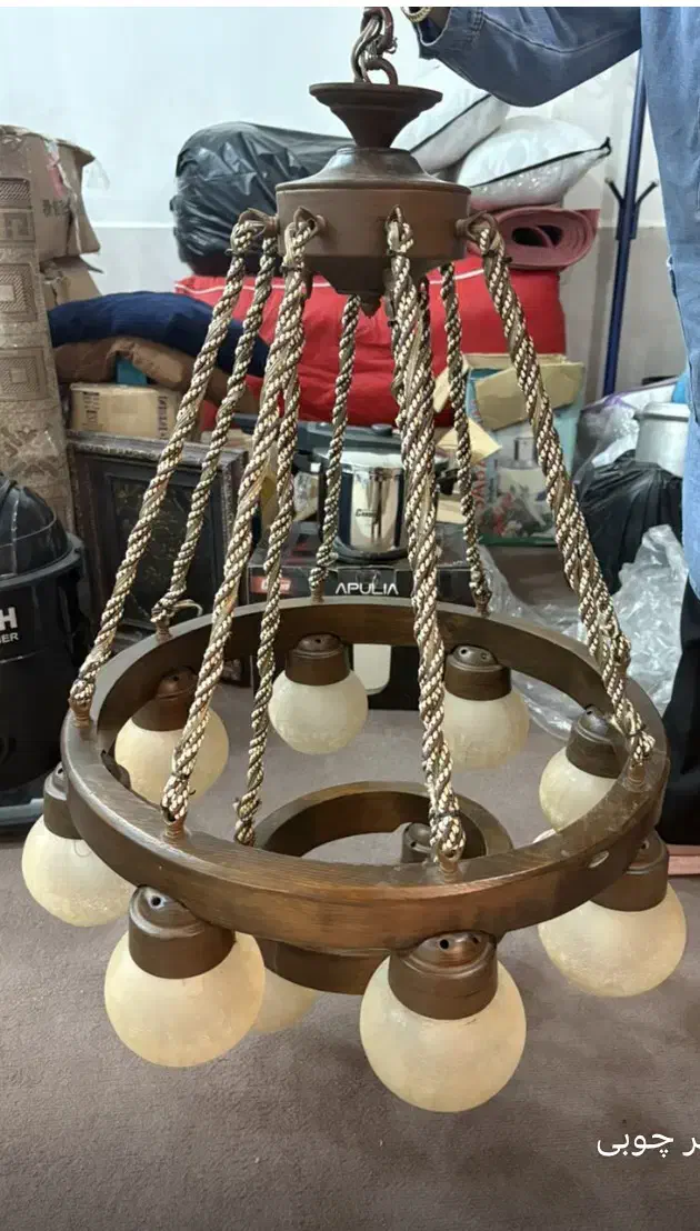 لوستر مینیمال چوبی|لوستر و چراغ آویز|دزفول, |دیوار