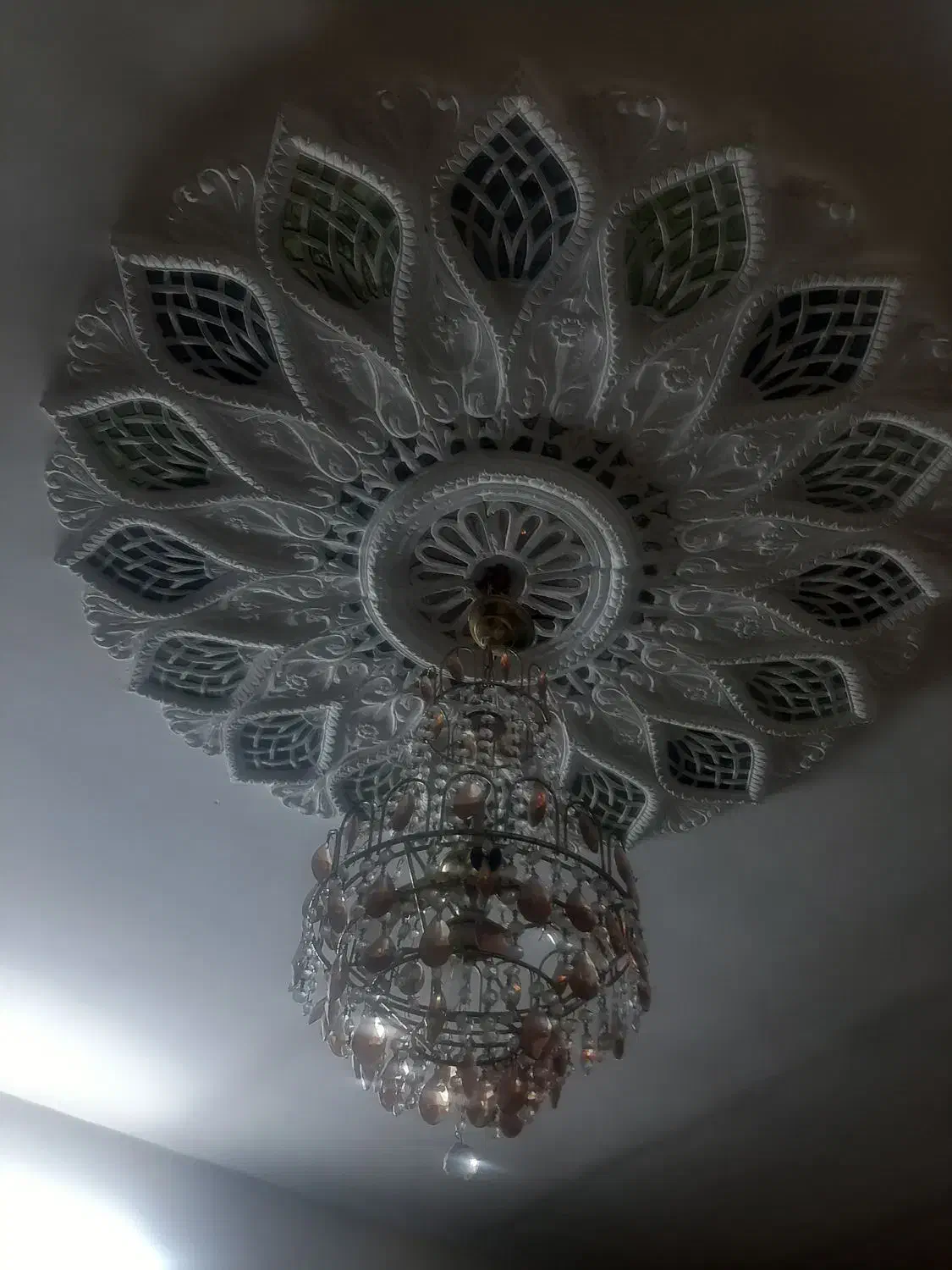 ۴ تا لوستر برنزی چشمه نور آنتیک+هدیه|لوستر و چراغ آویز|ابهر, |دیوار