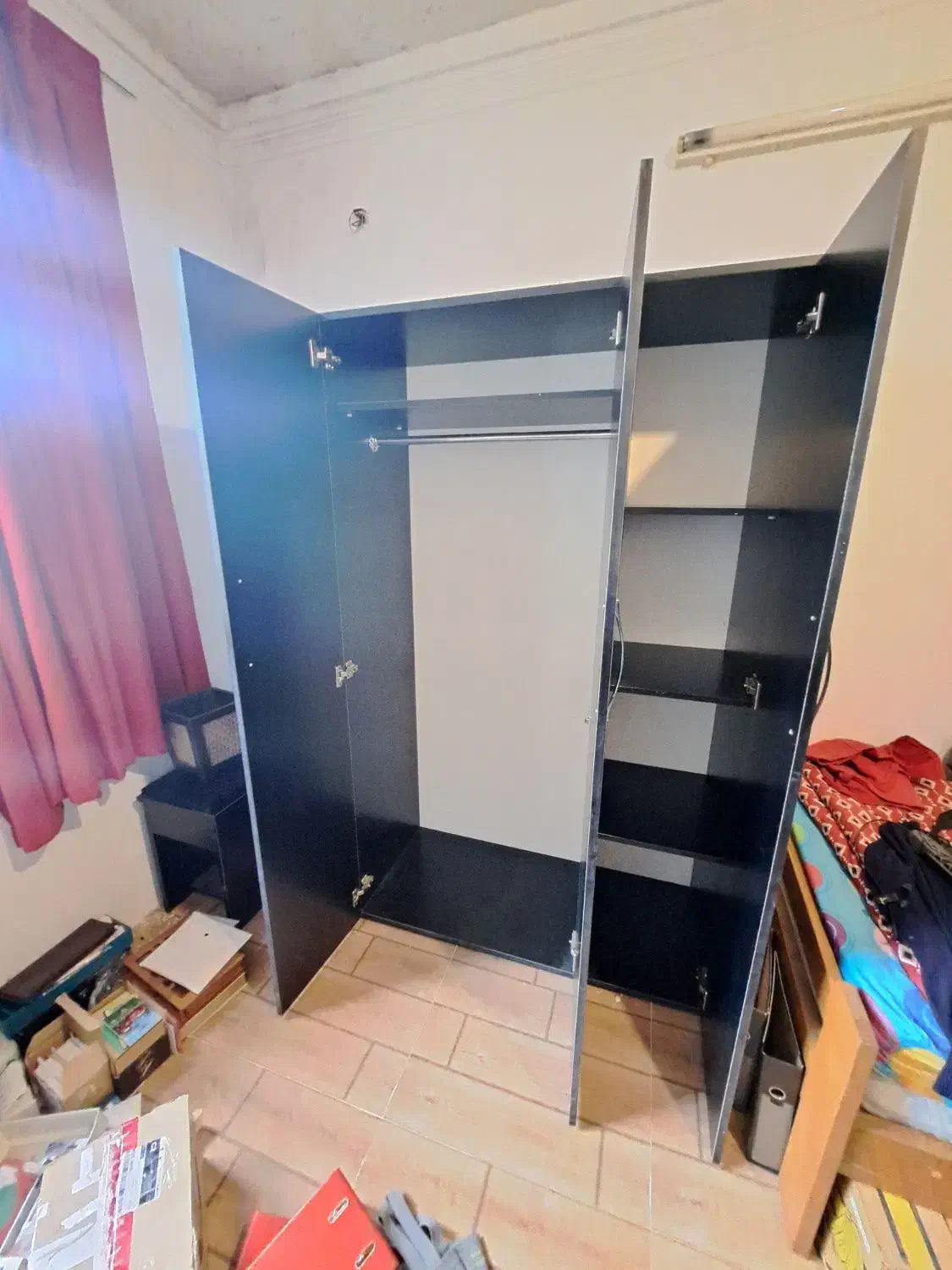 کمد لباس ملامینه مشکی|جاکفشی، کمد، دراور|رودسر, |دیوار