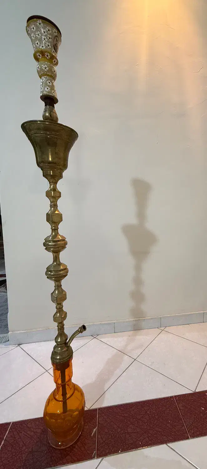 قلیان تمام برنجی عربی|صنایع دستی و سایر لوازم تزئینی|گلپایگان, |دیوار