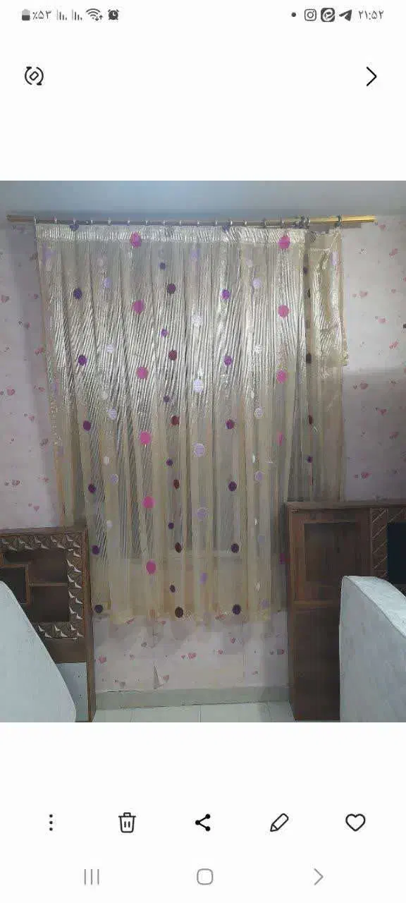 پرده سالن پذیرایی واتاق خواب|پرده، رانر، رومیزی|قرچک, شهرک طلائیه|دیوار