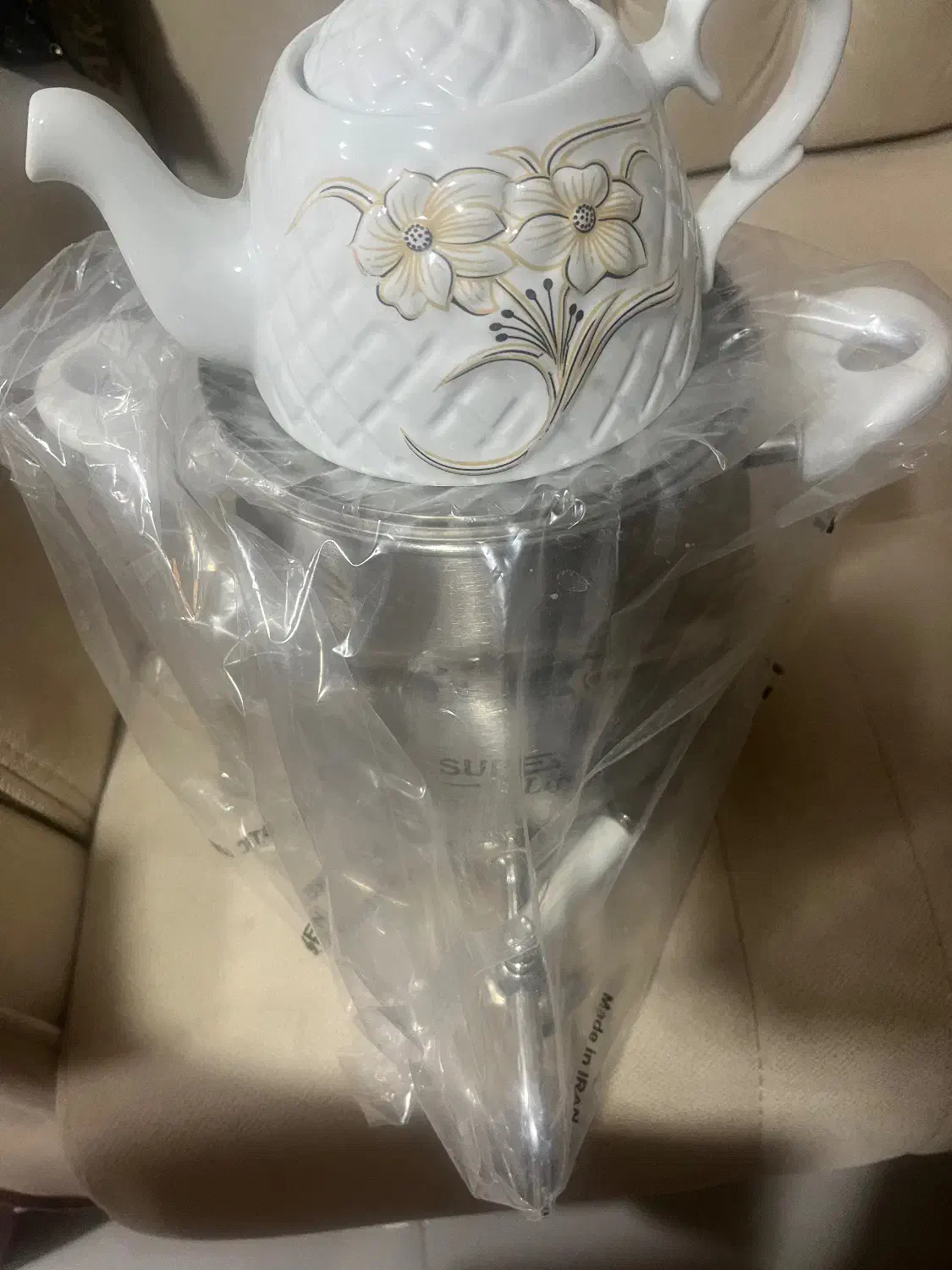 ست سماور و قوری روی گاز|سماور، چای‌ساز، قهوه‌ساز|ننور, |دیوار