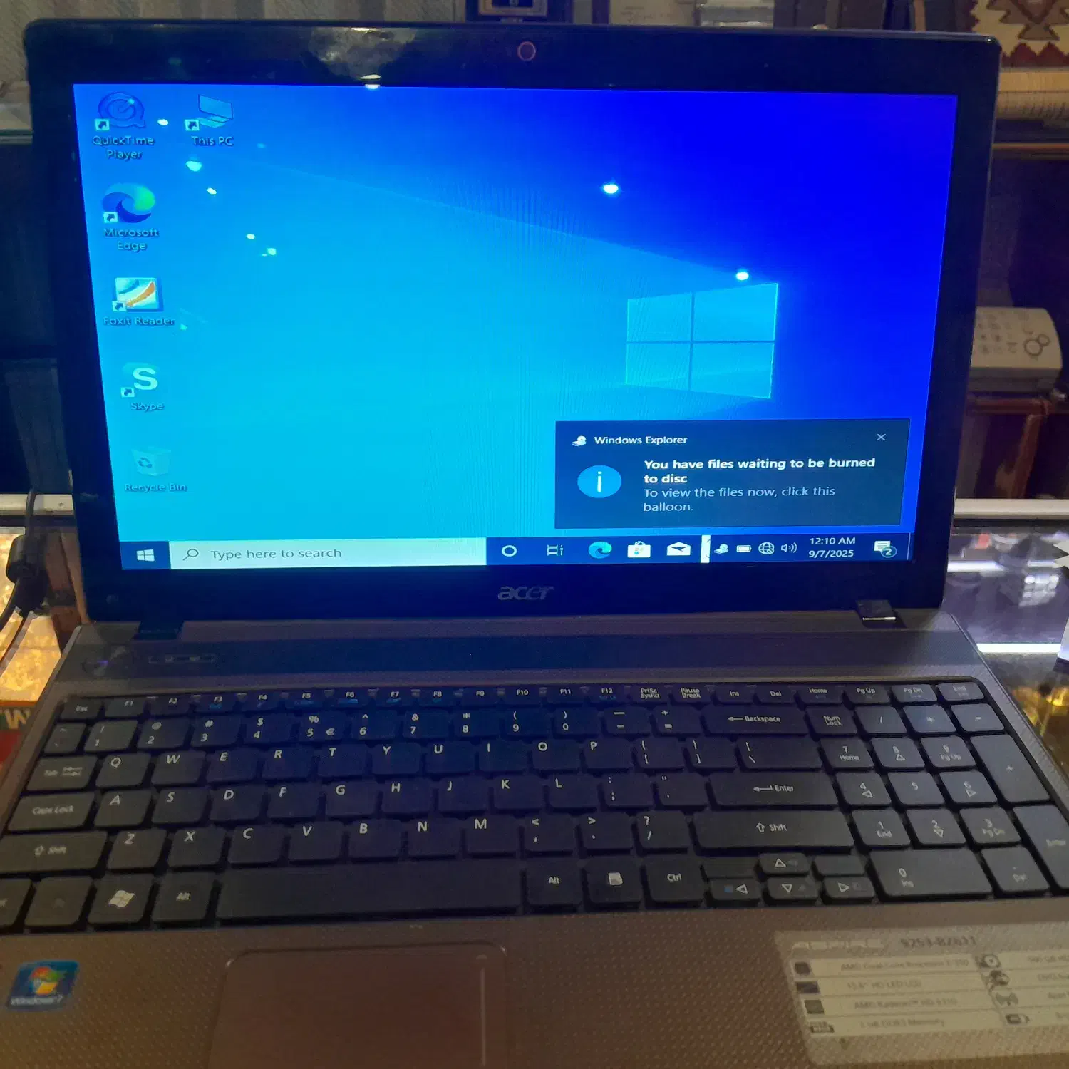 لبتاب ایسرهارد 160 رم 4 -5253BZ611 مشخصات در تصویر|رایانه همراه|تهران, جهاد|دیوار