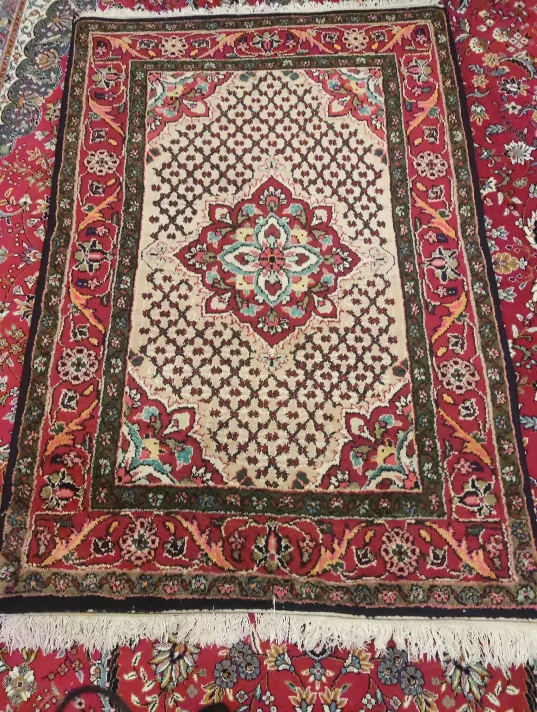 یک جفت قالیچه دستباف قدیمی|فرش|کرمانشاه, |دیوار