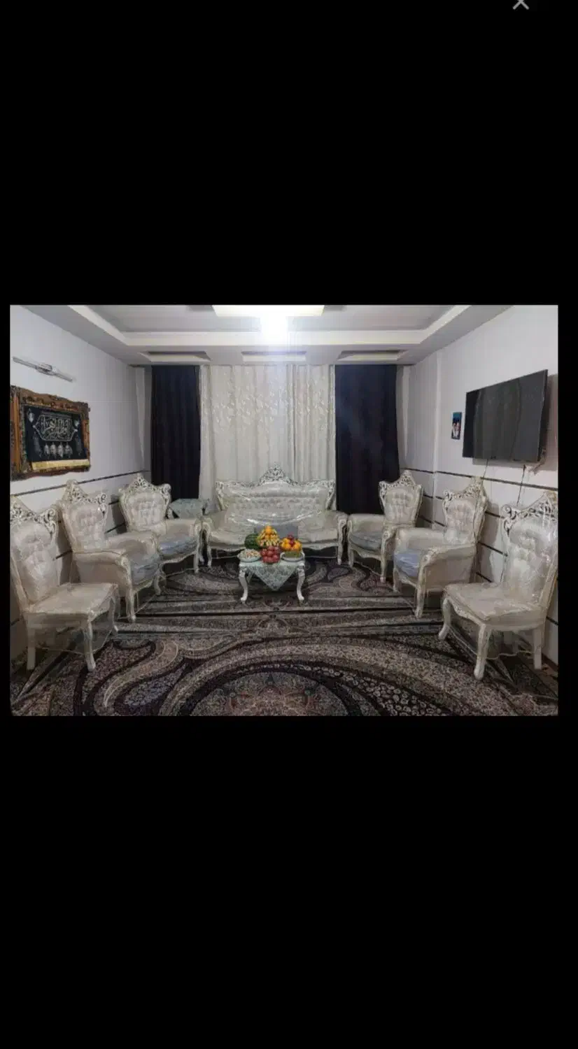 مبل سلطنتی ۹ نفره|مبلمان خانگی و میز عسلی|اقبالیه, |دیوار