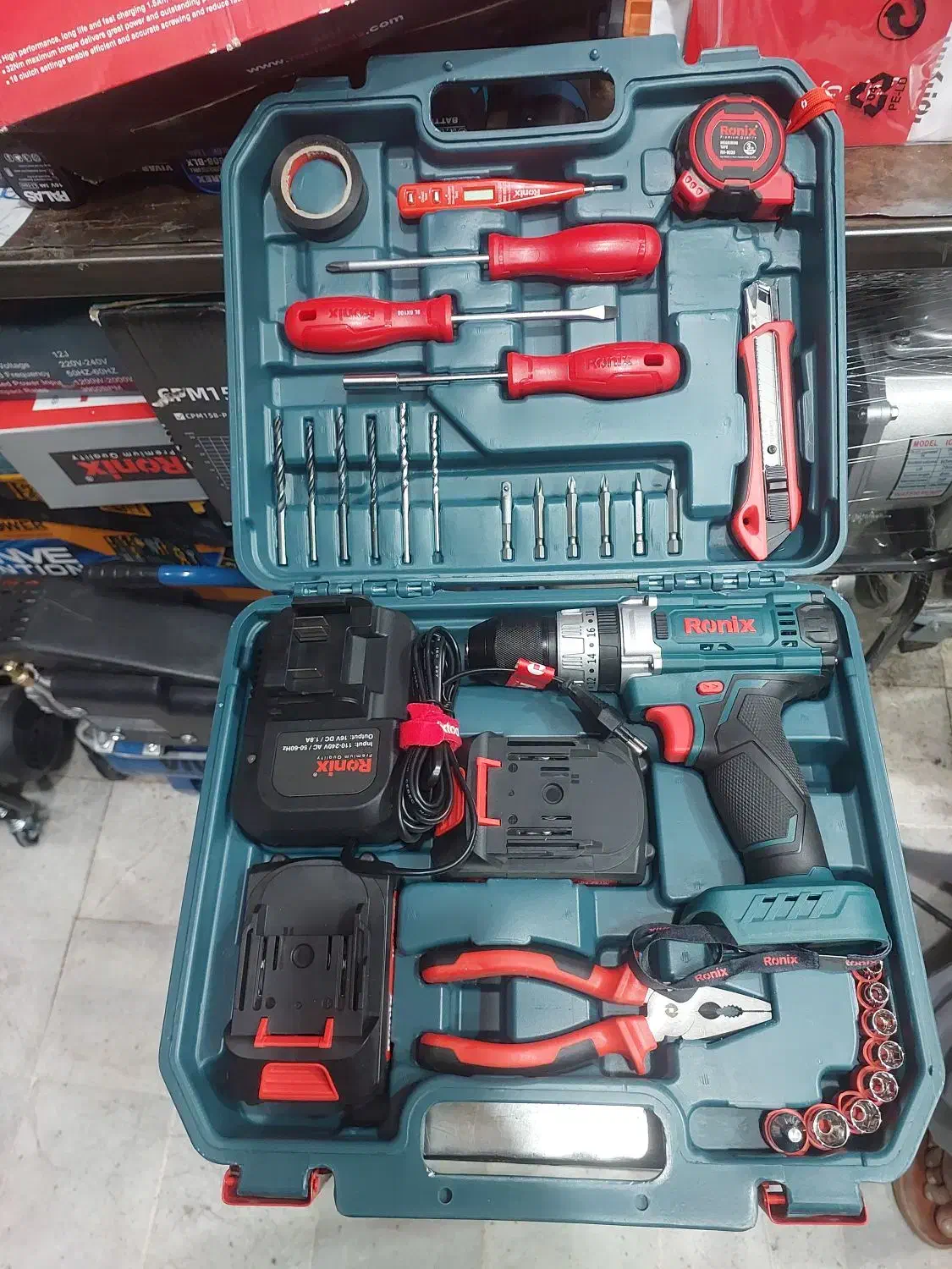 دریل شارژی ۱۶ ولت رونیکس با جعبه ابزار RS 8615|ابزارآلات|شیراز, بازار|دیوار