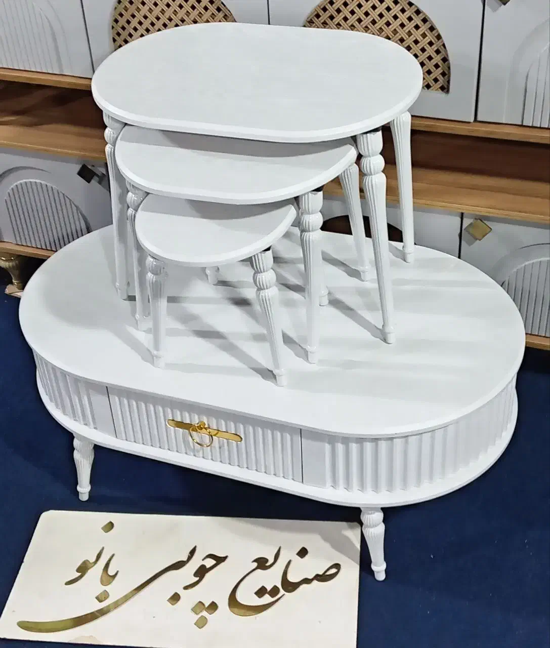 مدل بیضی زیبا جلو مبلی عسلی کد 111 وکیوم ضدخش|مبلمان خانگی و میز عسلی|قم, قلعه کامکار|دیوار