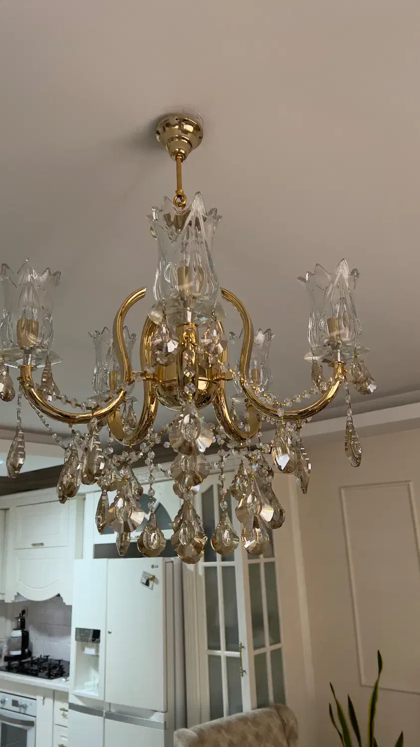 دو عدد لوستر لعاب ثابت و کریستال اصل|لوستر و چراغ آویز|مشهد, عامل|دیوار